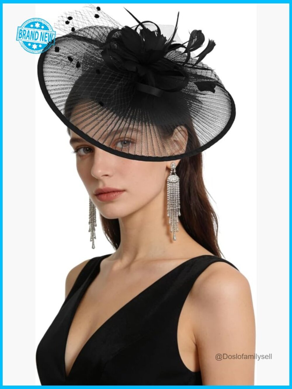 Fascinator Headband Clip Feather Netting Elegant Wedding Derby Tea Party Hat